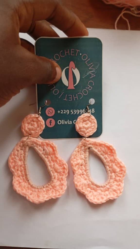 Boucles d'Oreilles Pendantes Pêche Festonnées