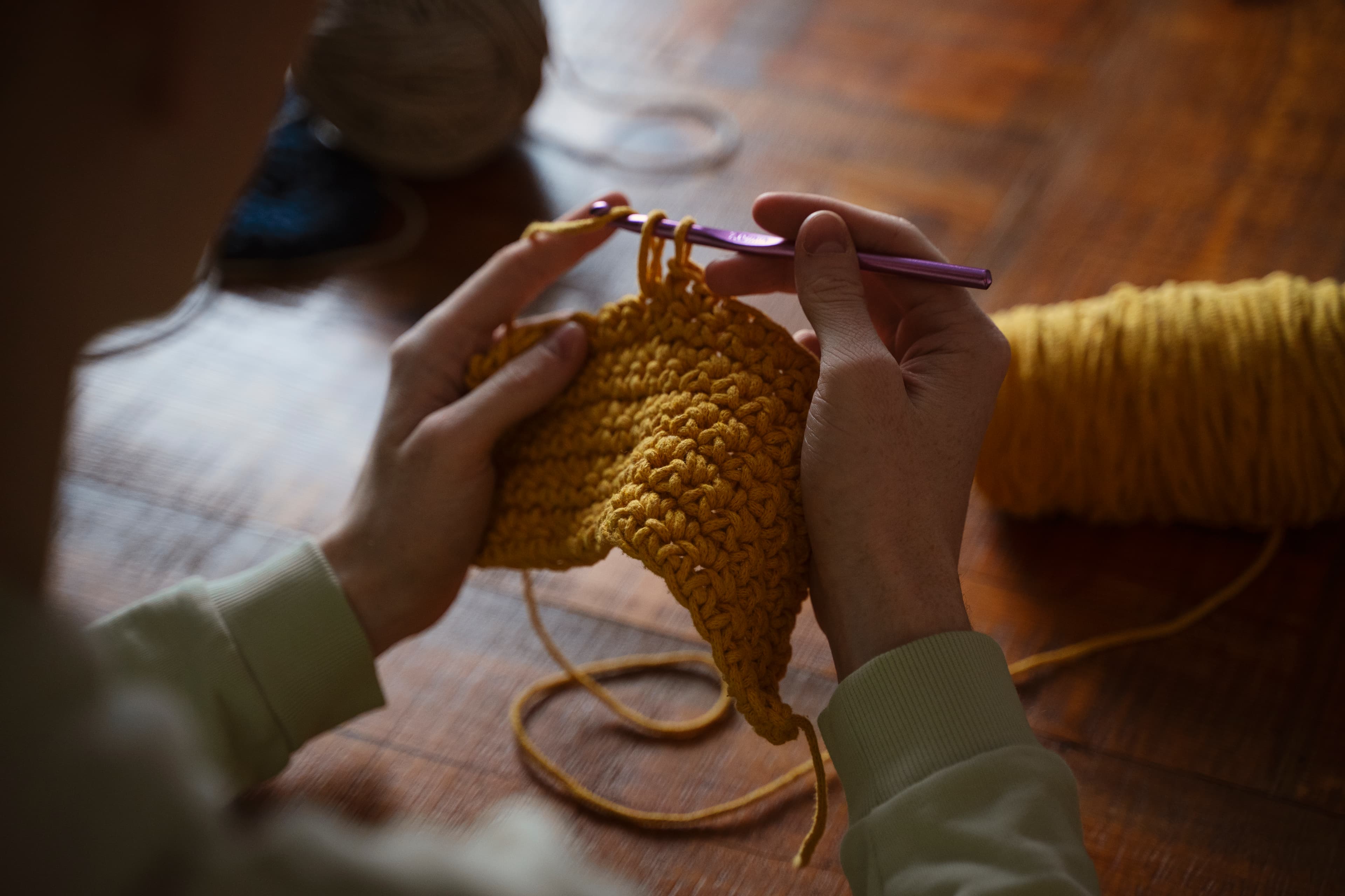 Détail de la texture du crochet fait main